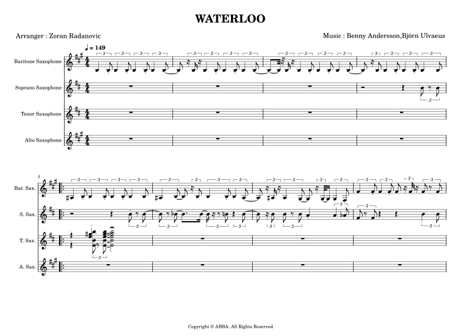 Waterloo (arr. Zoran Radanovic)