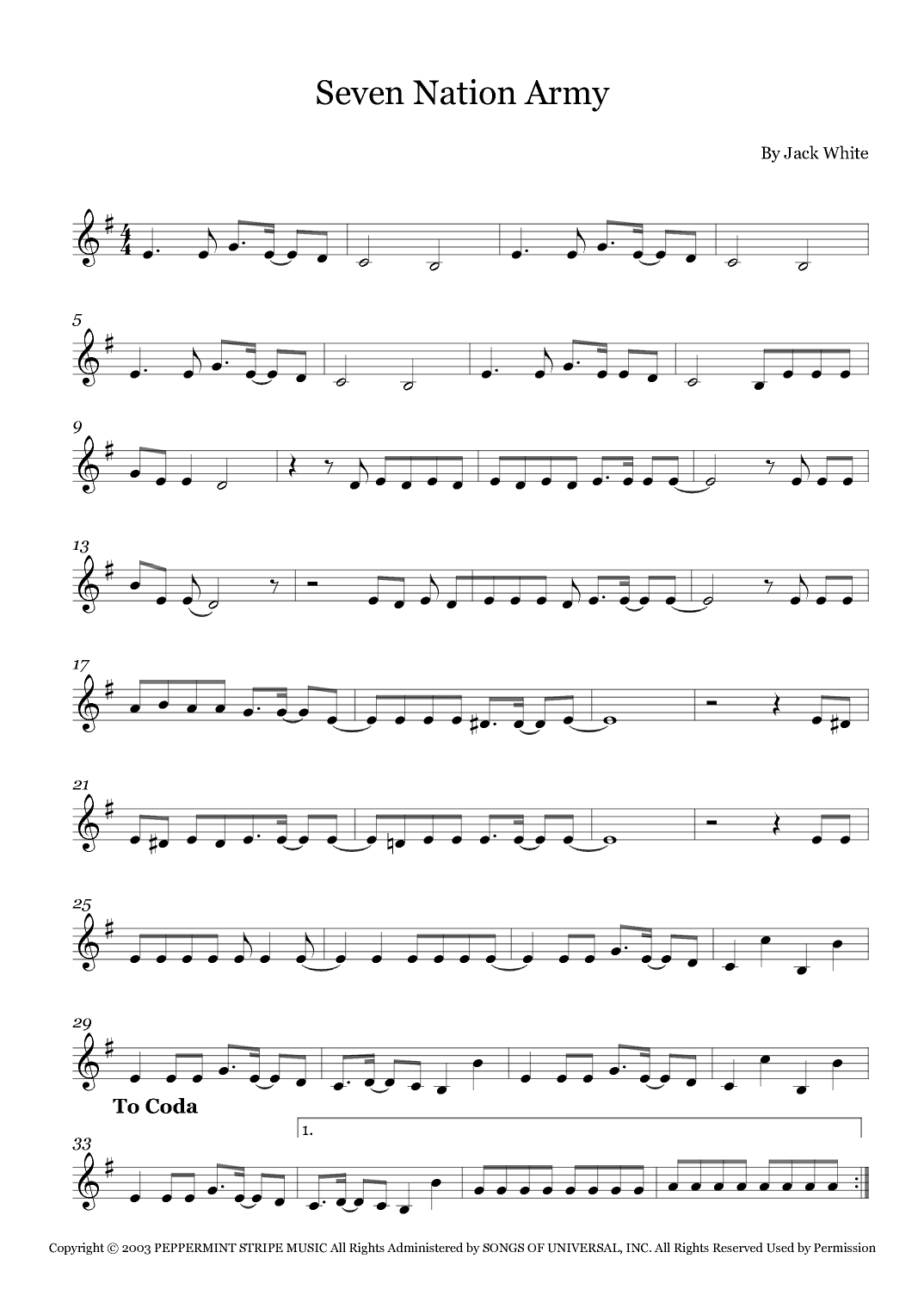 Seven Nation Army (arr. Fernanda Moura)