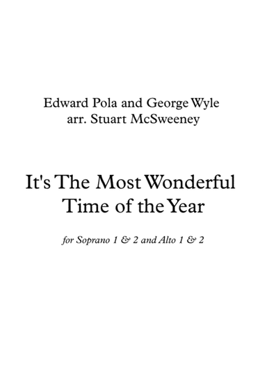 The Most Wonderful Time Of The Year (arr. Stuart McSweeney)