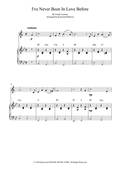 I've Never Been In Love Before (arr. Kaiserin Rebecca)
