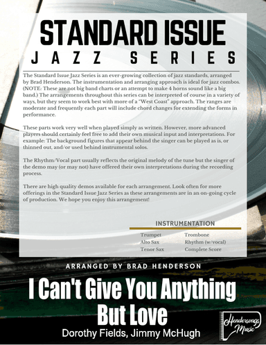 I Can't Give You Anything But Love (arr. Brad Henderson)