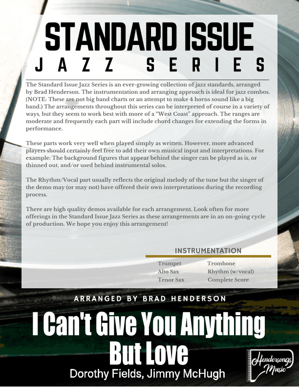 I Can't Give You Anything But Love (arr. Brad Henderson)