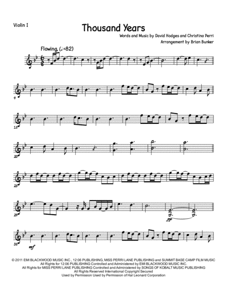 A Thousand Years (arr. Brian C. Bunker)