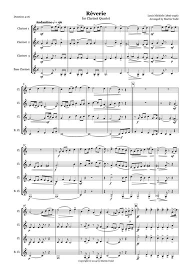 Reverie for Clarinet Quartet (arr. Martin Todd)
