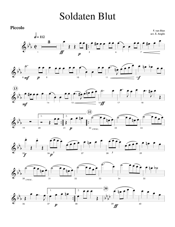 Soldaten Blut (arr. Emmett Anglin)