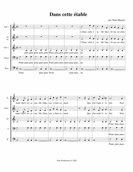 Dans cette étable (arr. Pierre Massie)