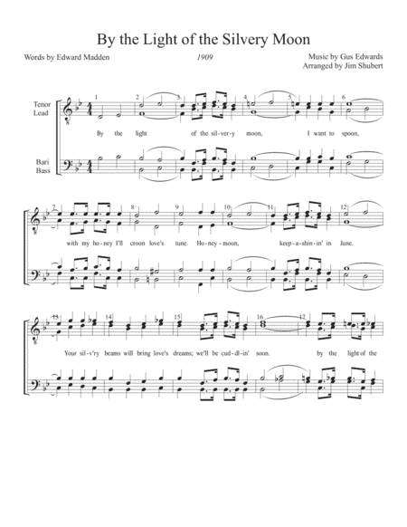 By The Light Of The Silvery Moon (arr. Arranged by Jim Shubert)