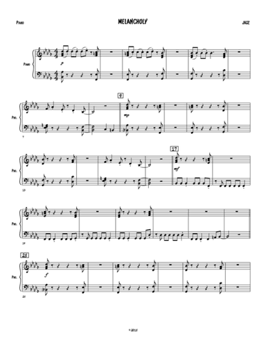 Melancholy - Piano