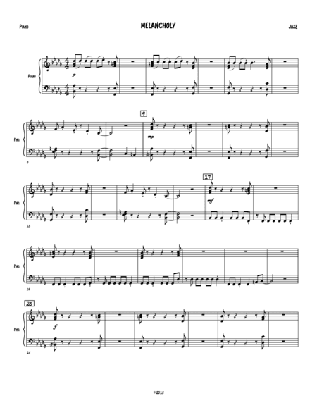 Melancholy - Piano