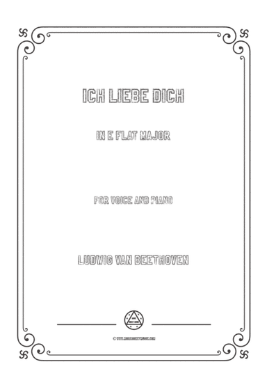 Beethoven-Ich liebe dich in E flat Major,for voice and piano (arr. MSM)