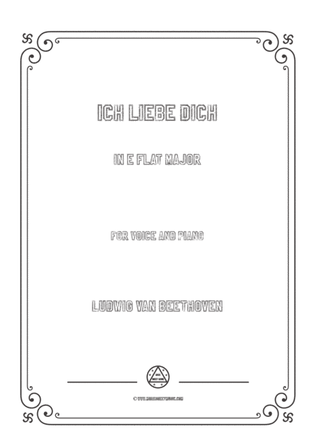 Beethoven-Ich liebe dich in E flat Major,for voice and piano (arr. MSM)