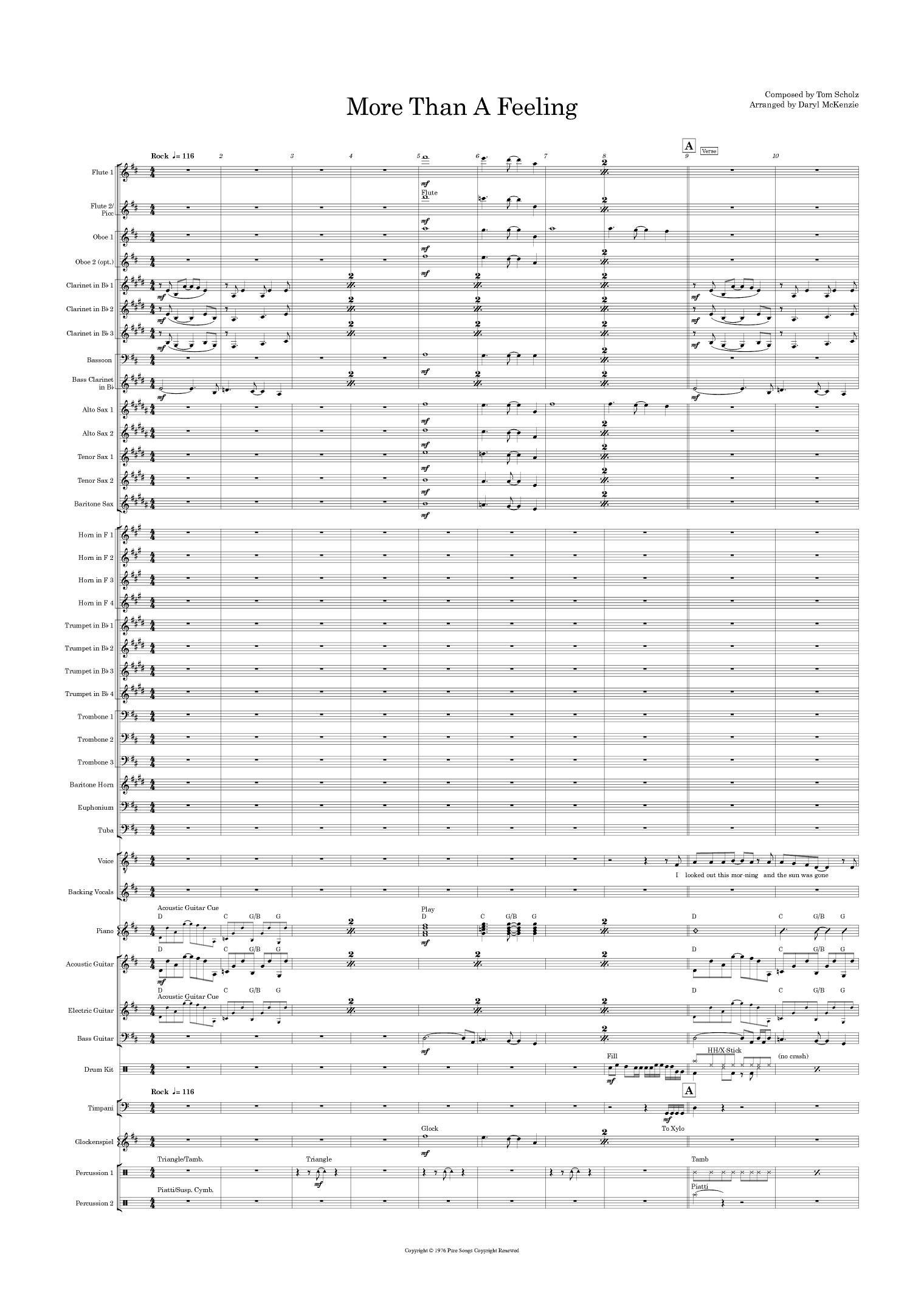 More Than A Feeling (arr. Daryl McKenzie)