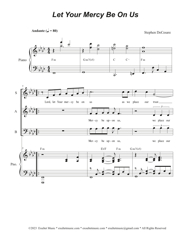 Let Your Mercy Be On Us (Vocal Trio - (SAB)