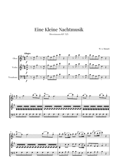 Eine Kleine Nachtmusik for Oboe, Violin and Trombone (arr. Cadenza Editions)