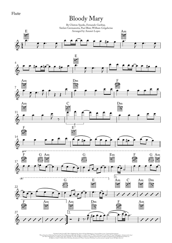 Bloody Mary (arr. Amauri Lopes)