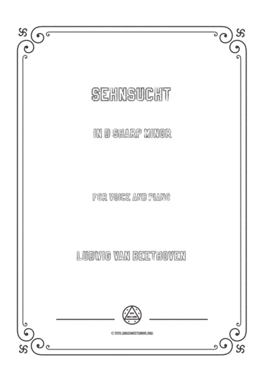 Beethoven-Sehnsucht in d sharp minor,for voice and piano (arr. MSM)