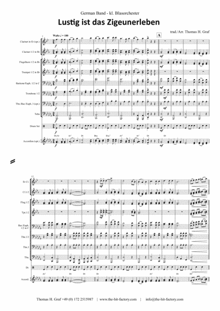 Lustig ist das Zigeunerleben - German Folk Song - Waltz - October Fest - German Band (arr. Thomas H. Graf)