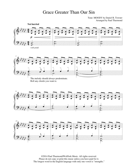 Grace Greater Than Our Sin (arr. Paul Thurmond)