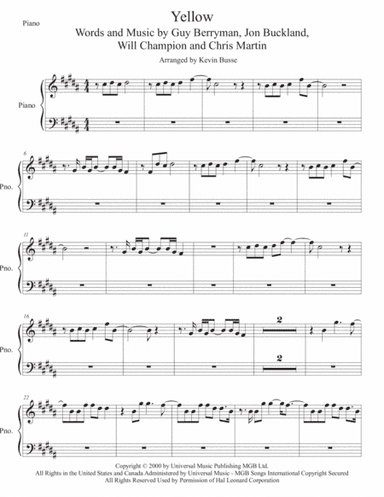 Yellow (arr. Kevin Busse)