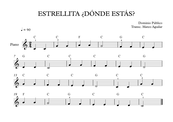 Estrellita ¿Dónde estás? (arr. Mateo Aguilar)