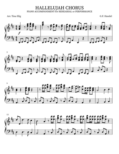 Hallelujah Chorus PIANO ACCOMPANIMENT (arr. Tina Illig)