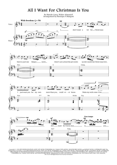 All I Want For Christmas Is You (arr. Henrique F Mangoni)