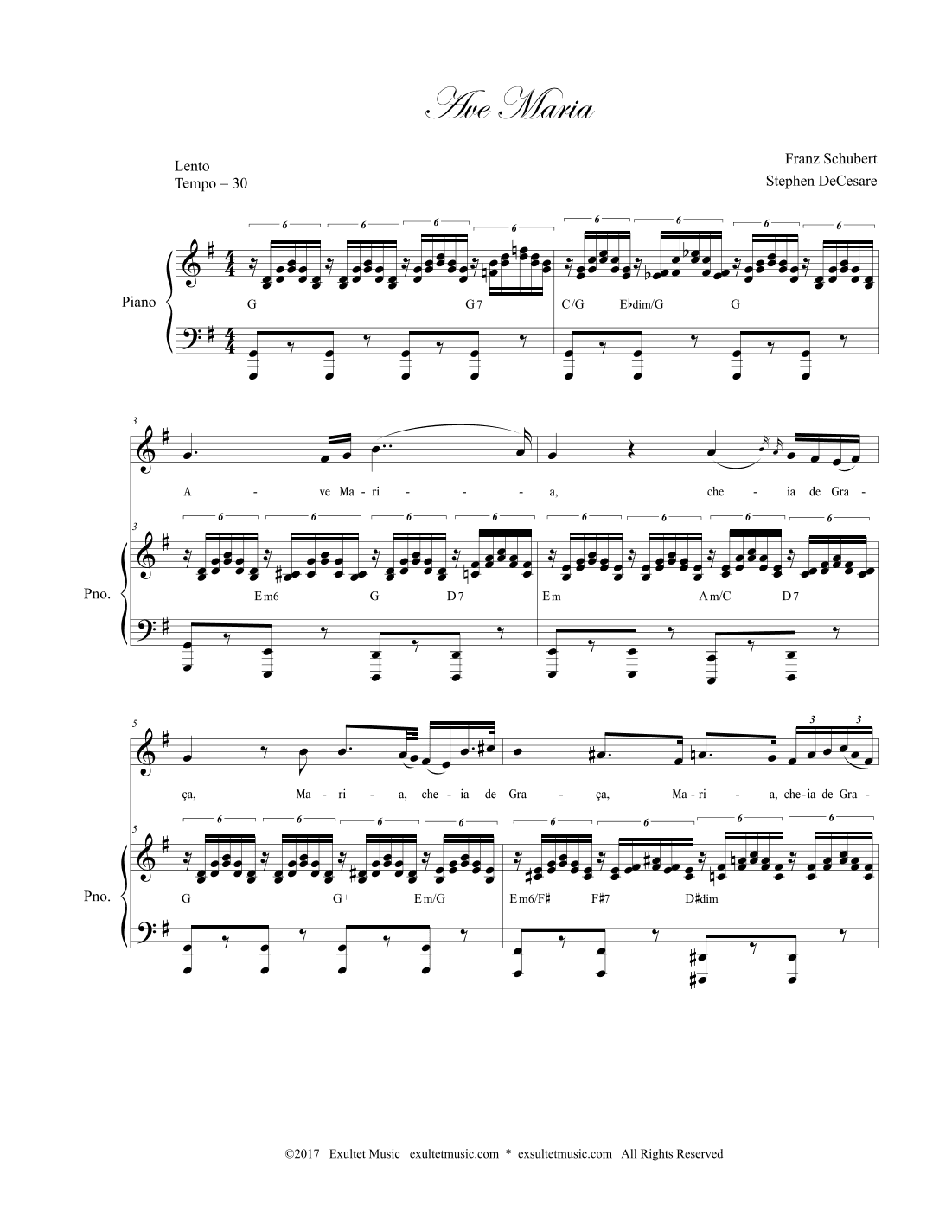 Ave Maria (Portuguese Lyrics - Low Key) (arr. Stephen DeCesare)