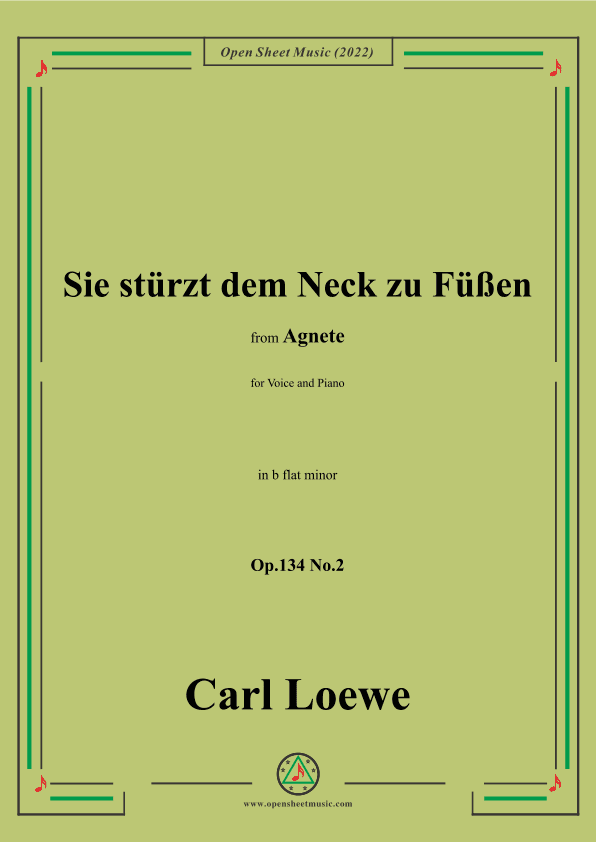 Loewe-Sie stürzt dem Neck zu Füßen,in b flat minor,Op.134 No.2,from Agnete (arr. OSM Press)