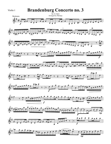 Brandenburg Concerto No.3 First Movement (arranged for String Trio) (arr. Marmpy)