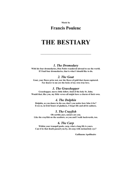 The Bestiary for Trombone & Piano (arr. Sauer, Ralph)