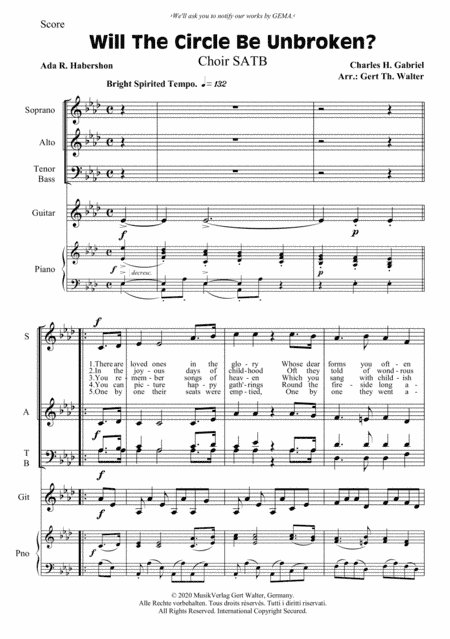 Will The Circle Be Unbroken? (arr. Gert Th. Walter)