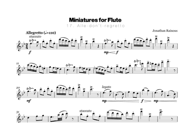 24 Flute Miniatures: No. 17, Alle-don't-regretto