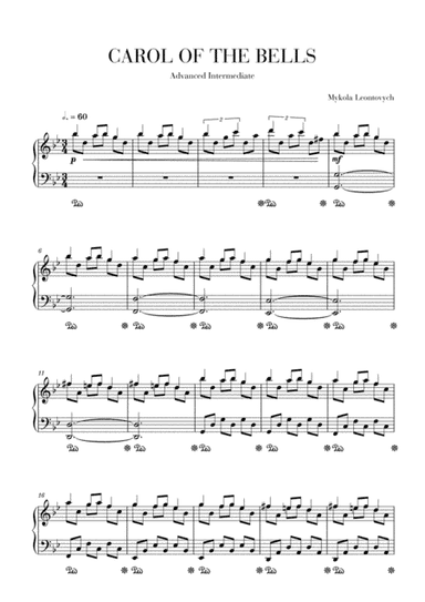 Carol of the Bells - Advanced intermediate piano (arr. Cadenza Editions)