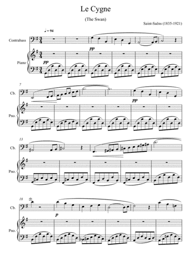 Camille Saint-Saëns - The Swan (Contrabass Solo) (arr. André Laitano)