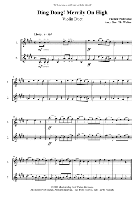 Ding Dong! Merrily On High (arr. Gert Th. Walter)