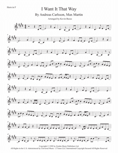 I Want It That Way (arr. Kevin Busse)