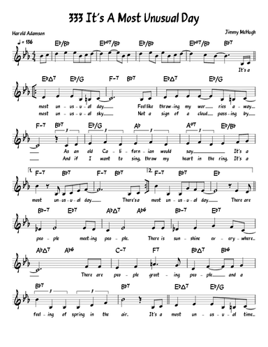 It's A Most Unusual Day (arr. John Fries)