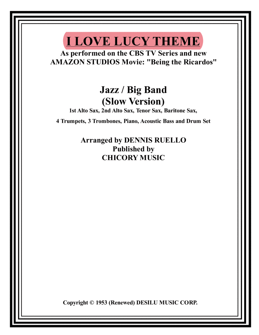 I Love Lucy (arr. Dennis Ruello)