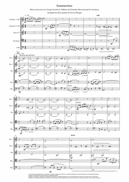 Summertime (arr. Kevin Morgan)