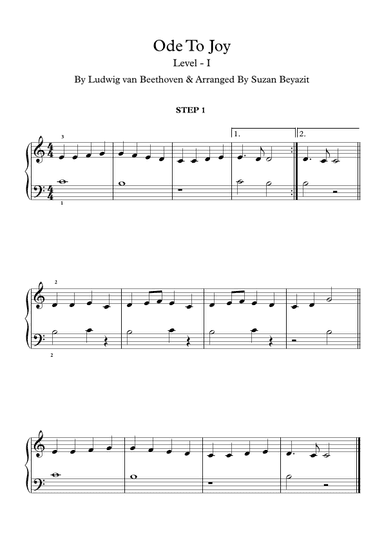 Ode To Joy - level I (arr. Suzan Beyazit)