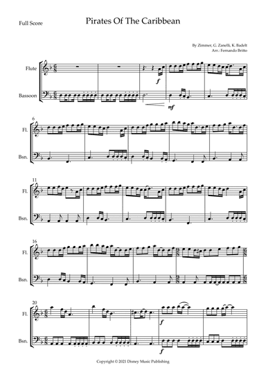 Pirates Of The Caribbean (arr. Fernando Britto)