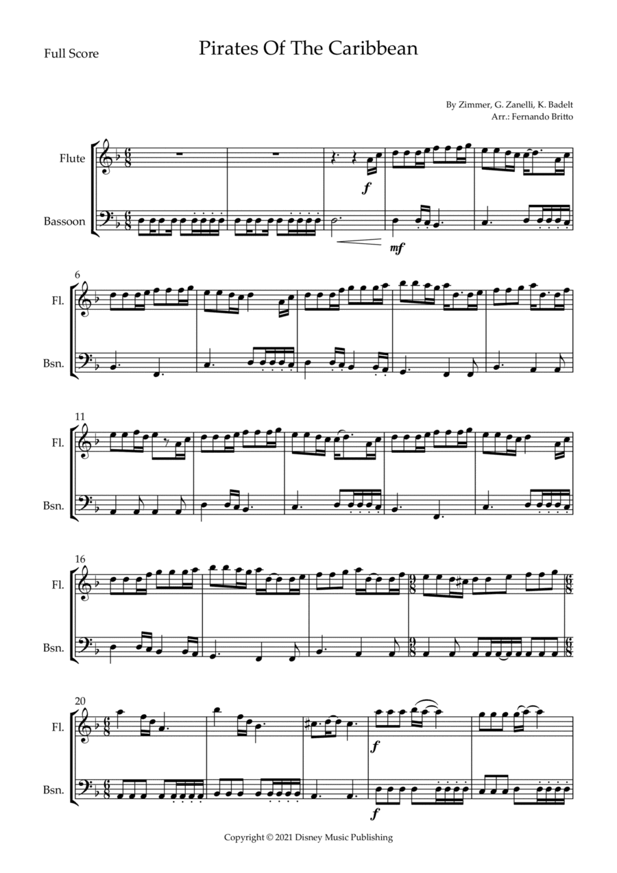 Pirates Of The Caribbean (arr. Fernando Britto)