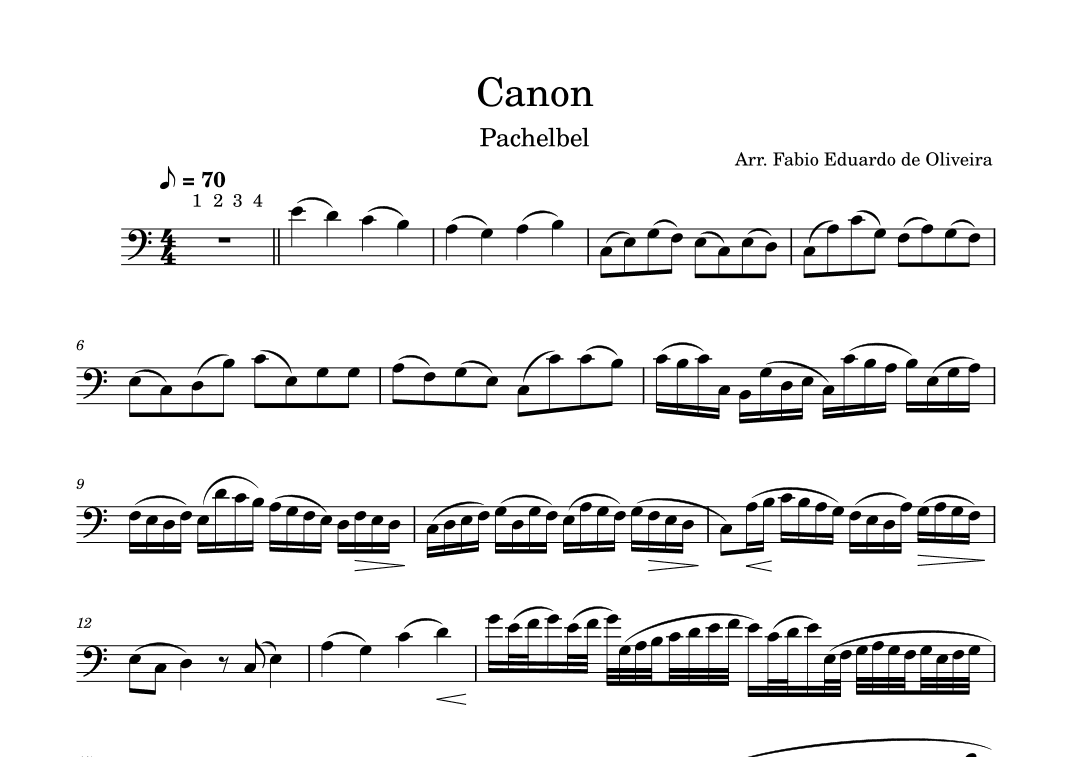 Canon (Pachelbel) - Easy Arrangement (arr. Fabio Eduardo de Oliveira)