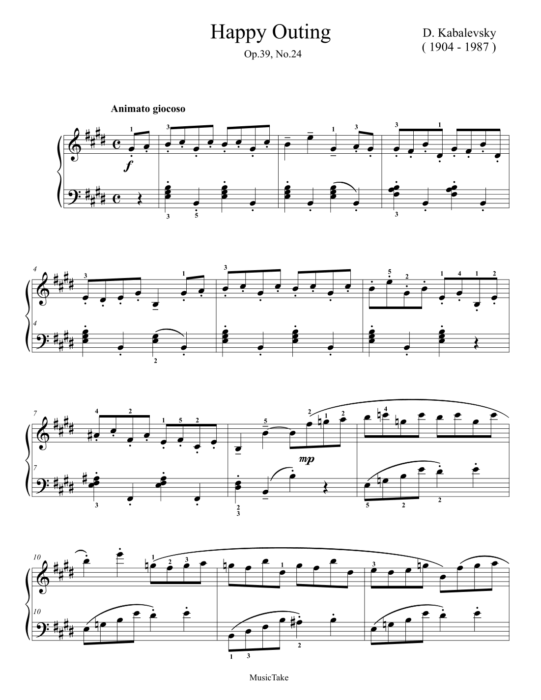 Kabalevsky Happy Outing (arr. Ben Choupak)