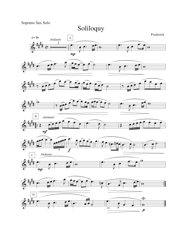 Soliloquy (Soprano Sax Solo)