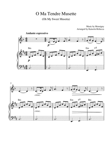 O Ma Tendre Musette (Oh My Sweet Musetta) (clarinet in A and piano) (arr. Kaiserin Rebecca)
