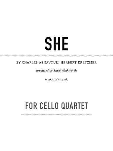 She (arr. Susie Winkworth winkmusic.co.uk)