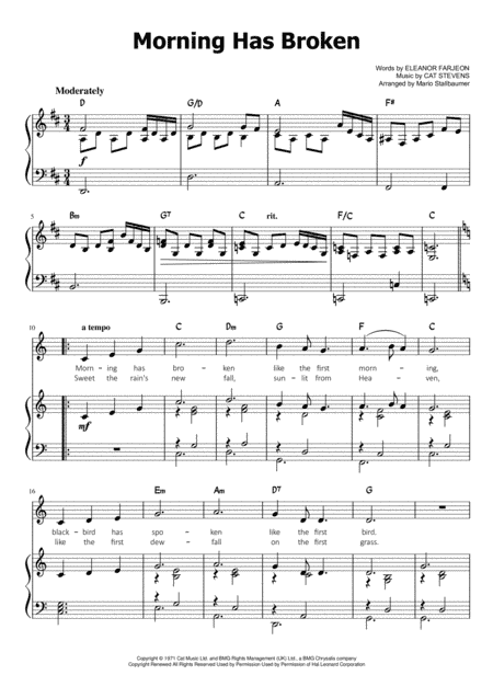 Morning Has Broken (arr. Mario Stallbaumer)