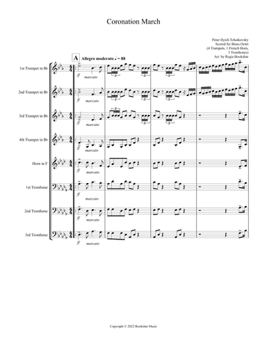 Coronation March (Db) (Brass Octet - 4 Trp, 1 Hrn, 3 Trb) (arr. Regis Bookshar)