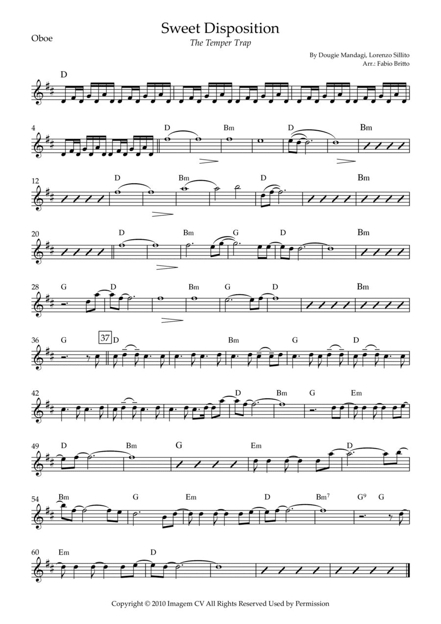 Sweet Disposition (arr. Fabio Britto)